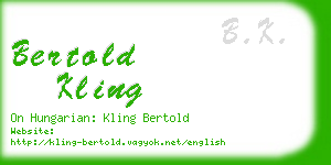 bertold kling business card